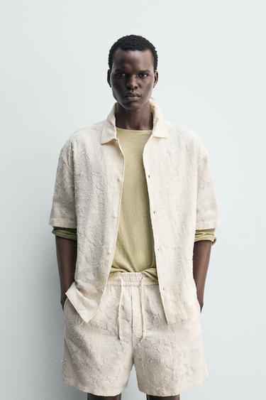 CAMISA JACQUARD TEXTURA - Crudo de Zara