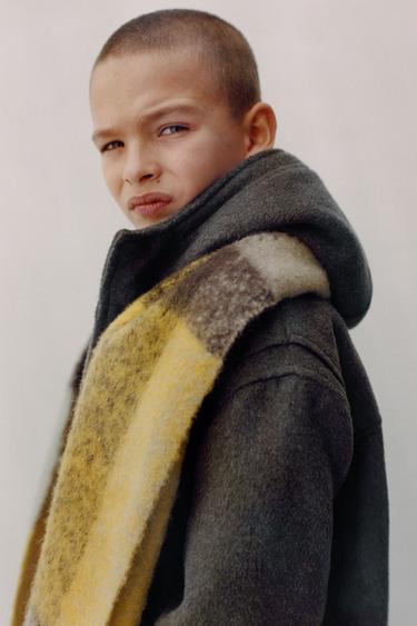 DUFFLE-COAT EN DRAP AVEC LAINE - Gris taupe de Zara