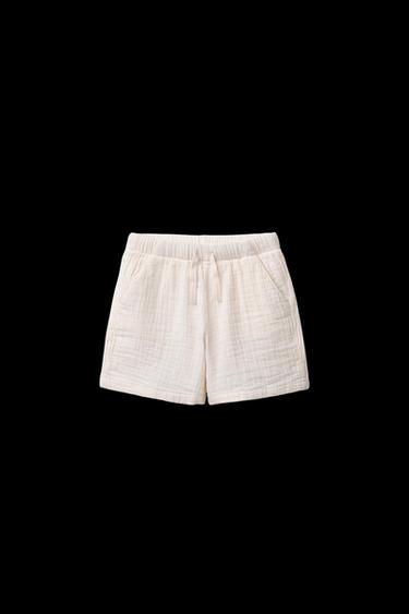 MULTICOLOURED TEXTURED RELAXED FIT BERMUDA SHORTS - Ecru by Zara - Image 0