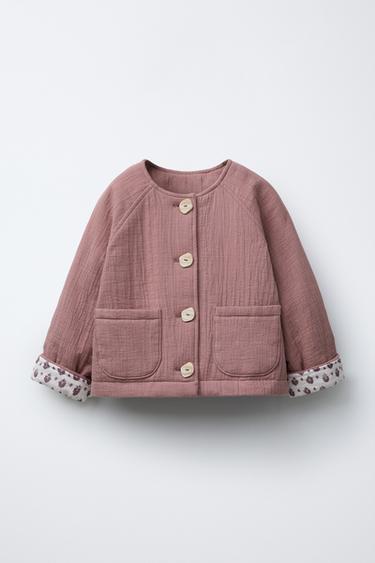 Zara Uçuk pembe - DOKULU KAPİTONE CEKET - 0 görseli