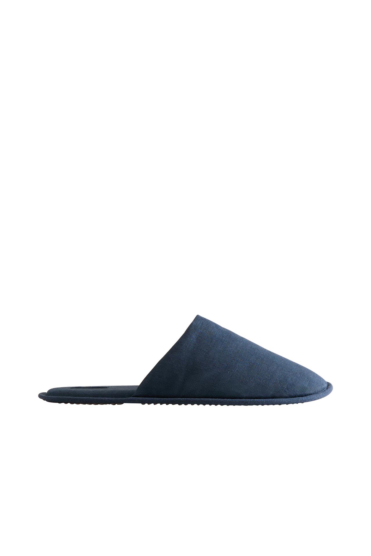 LINEN MULE SLIPPERS