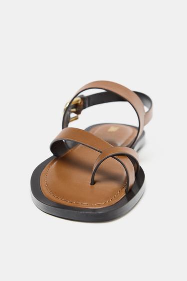 SANDALES BRIDES DOIGT - Marron de Zara - Image 7