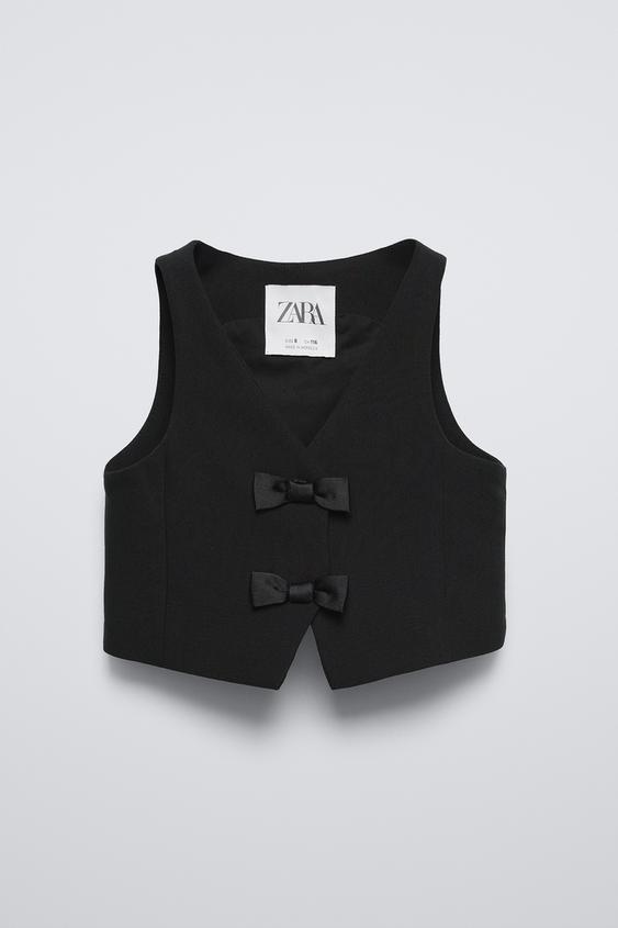 WAISTCOAT WITH BOWS - Black | ZARA Turkey