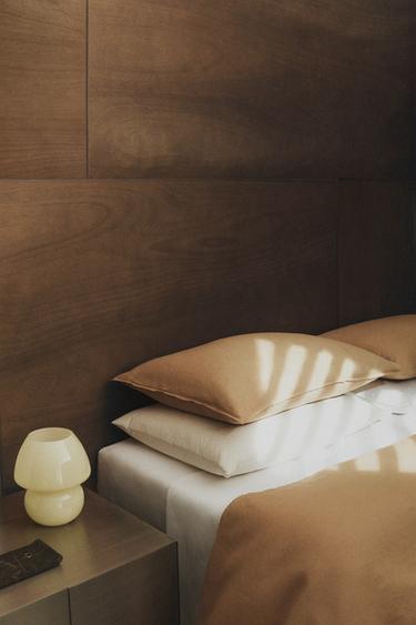 WASHED LINEN DUVET COVER (140 GXM²) - camel by Zara