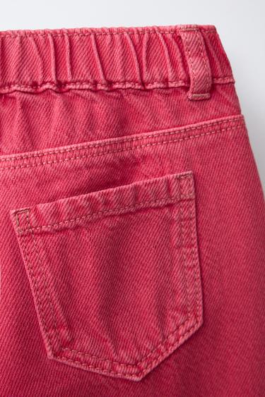 JUPE-CULOTTE EN SERGÉ À VOLANTS - Rouge de Zara - Image 3