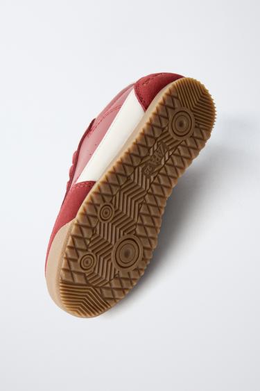 TENNIS EN CUIR COMBINÉ - Rouge de Zara - Image 6