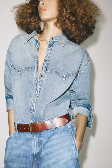 DENIM SHIRT - Mid-blue by Zara