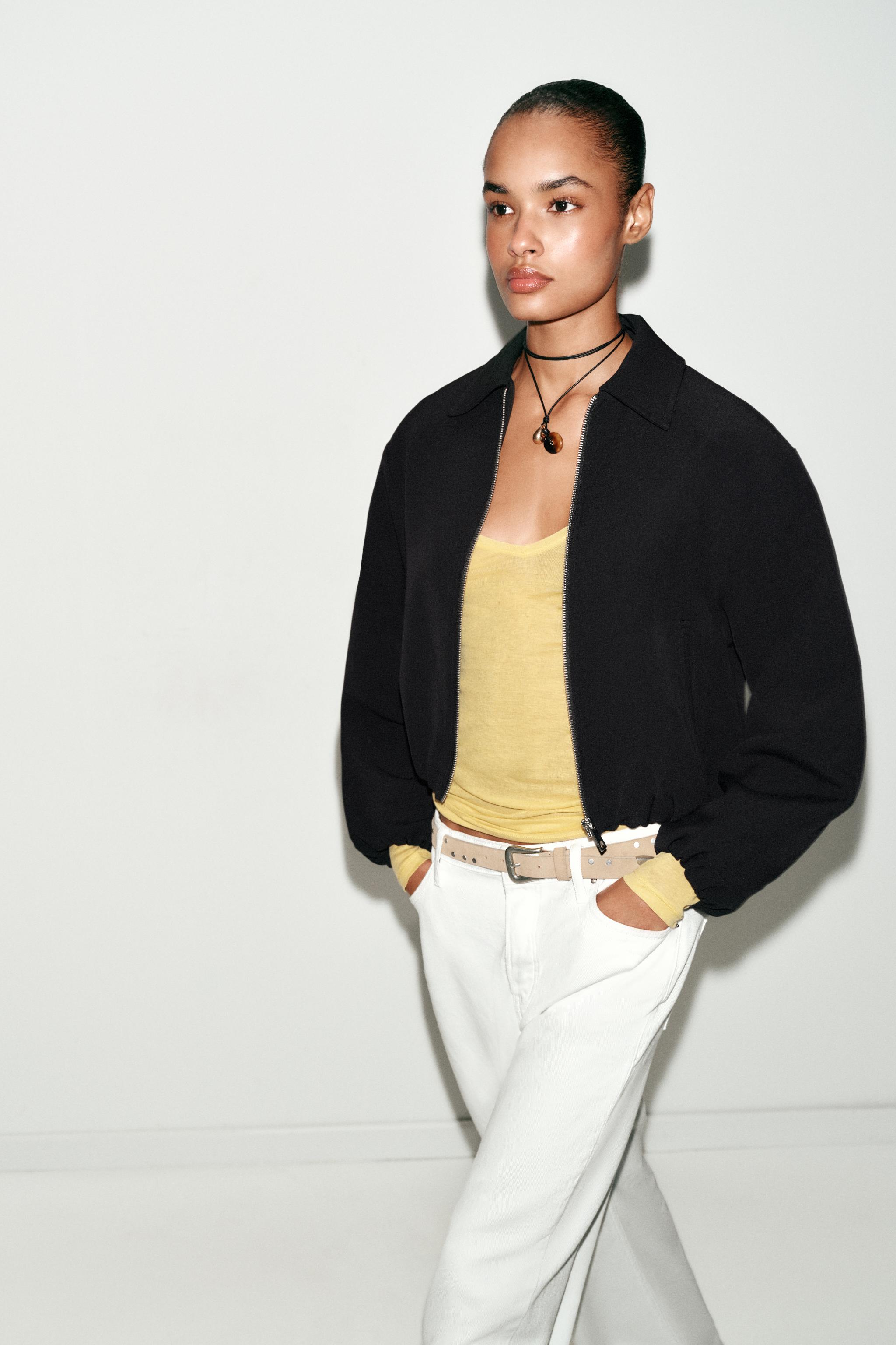 PUFF SLEEVE ZIP JACKET