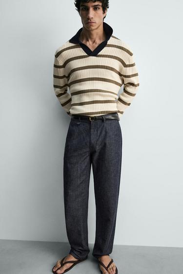 PANTALON REGULAR FIT LÉGER - Bleu / Indigo de Zara - Image 4