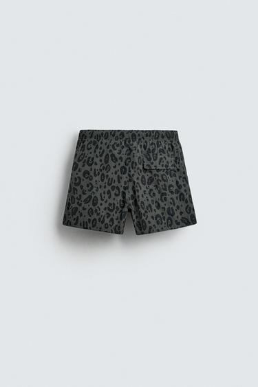 ANIMAL PRINT SHORT SWIMMING TRUNKS - Leopard / Grey by Zara - Image 7
