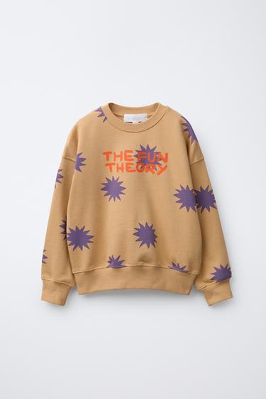 Zara STAR PRINT SWEATSHIRT - Purple