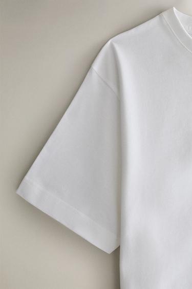 COTTON T-SHIRT WITH BUTTONS - White by Zara - Image 2