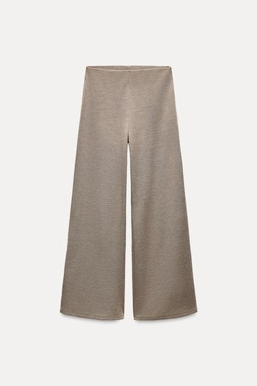 PANTALÓN ANCHO SOFT PIQUÉ - Tostado vigoré de Zara