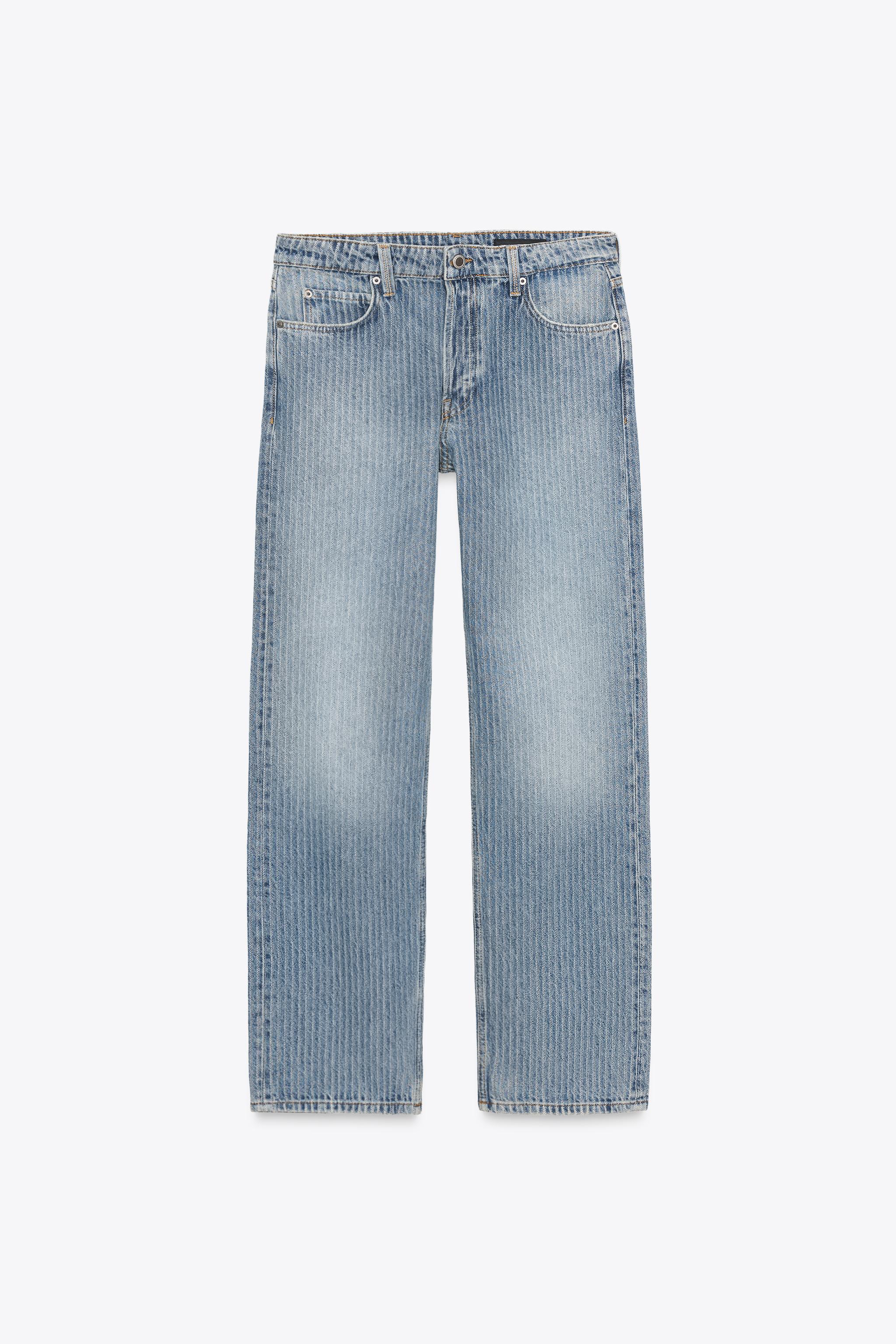 ZARA ライトブルー ストレートジーンズ メンズ ZARAライトブルー ストレートデニムパンツ - メルカリ