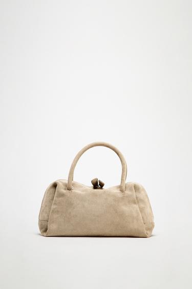 BOLSO PIEL BOWLING - Crudo de Zara