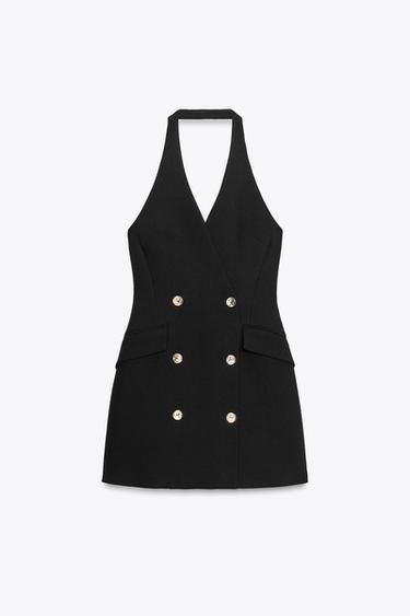 ROBE BLAZER MINI HALTER - Noir de Zara