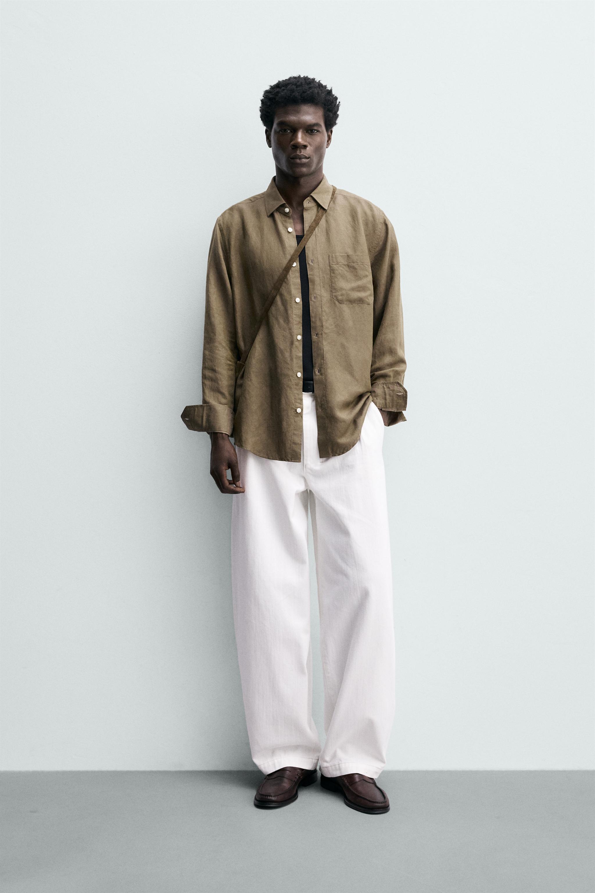 REGULAR FIT LINEN - LYOCELL SHIRT