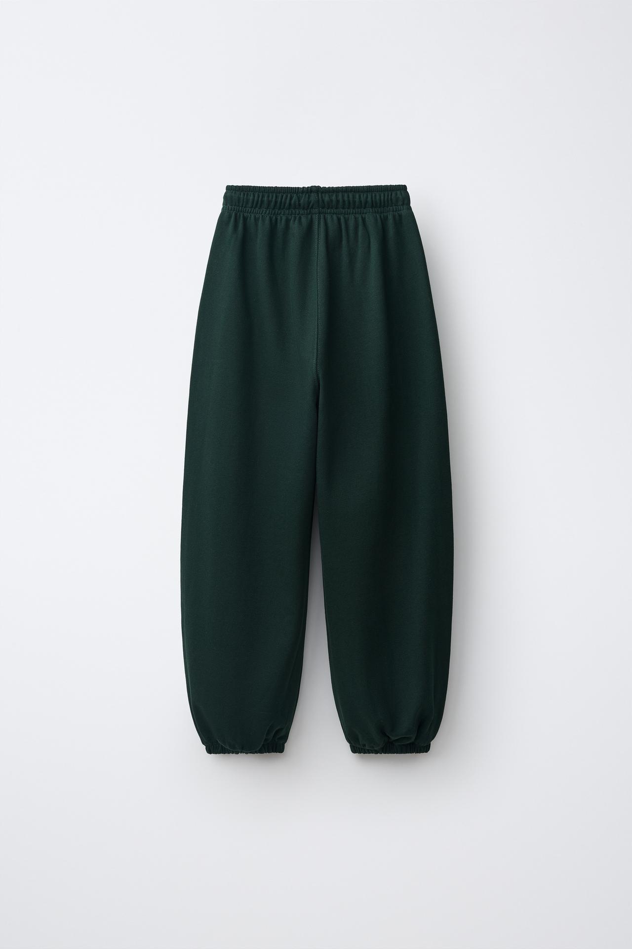 LABEL JOGGER PANTS — Dark green