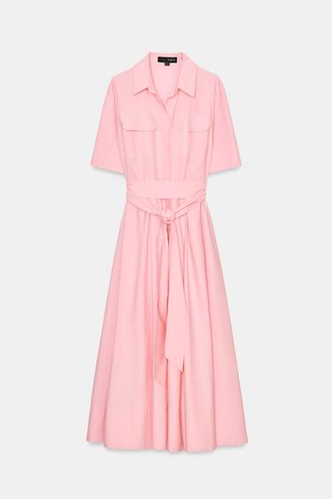 ZW COLLECTION SHIRT DRESS - Pink by Zara