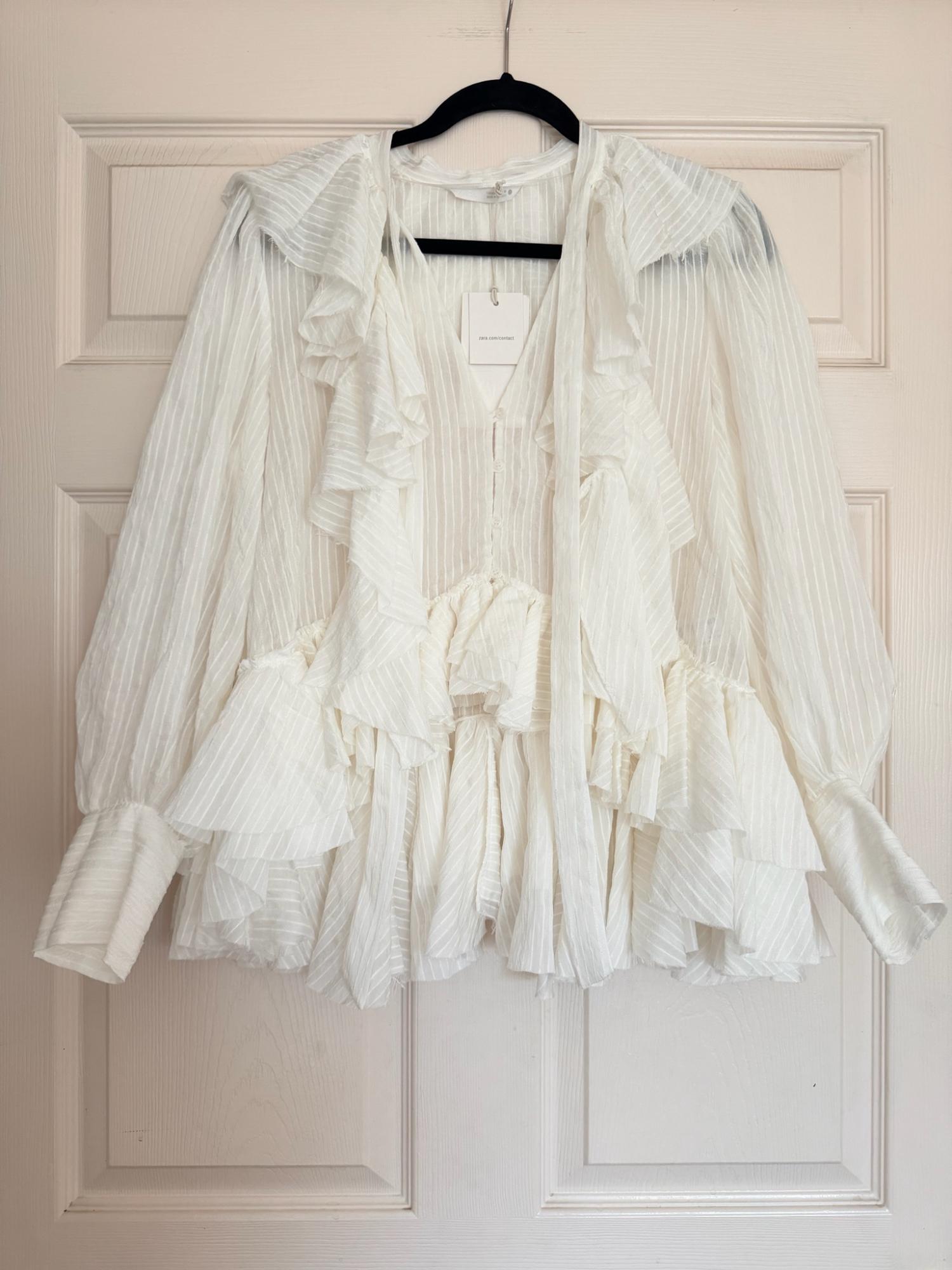 ZW COLLECTION RUFFLED SHIRT SECOND HAND | Zara Preowned