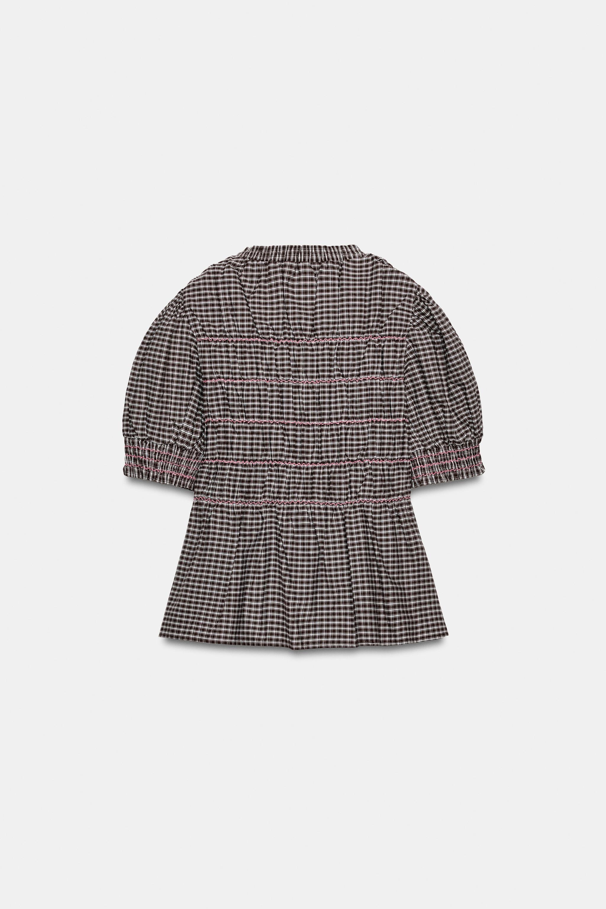 CHEMISE À CARREAUX NID D'ABEILLE