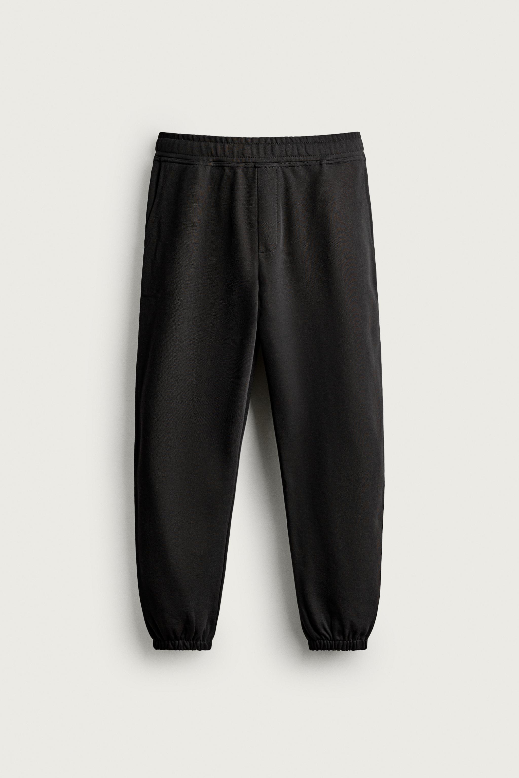 BASIC REGULAR FIT JOGGING PANTS — Black