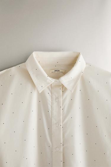 CHEMISE DE NUIT À POIS - Blanc cassé de Zara - Image 1