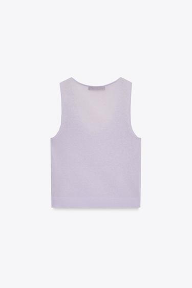 FINE KNIT TOP - Mauve by Zara - Image 3
