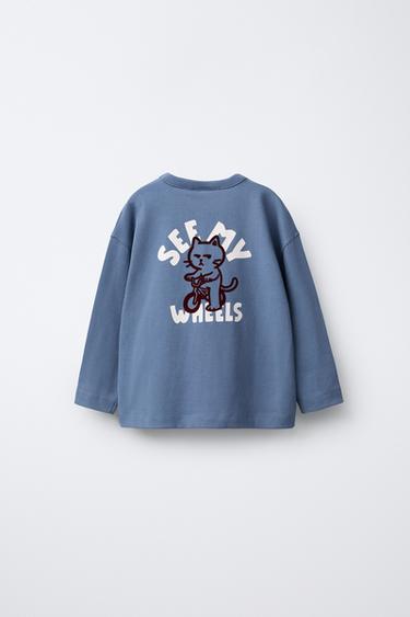 ANIMAL FLOCKING T-SHIRT - Blue by Zara