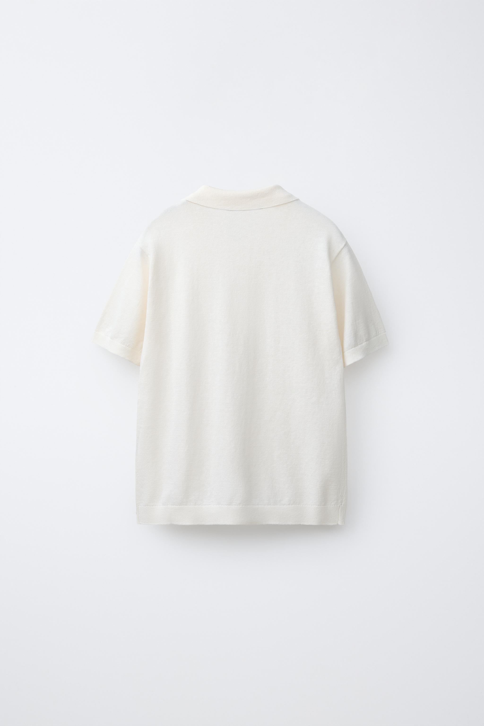 COTTON LINEN BLEND POLO SHIRT
