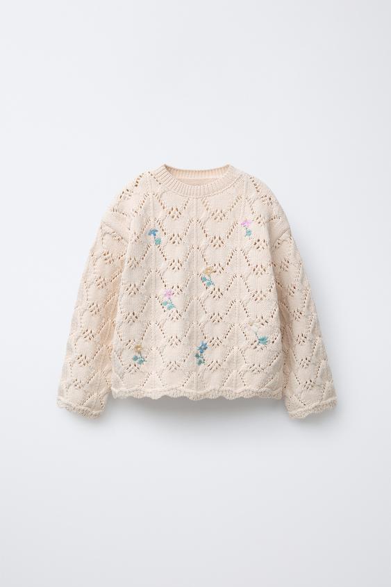 ニット フラワー セーター - エクリュ | ZARA Japan / 日本
