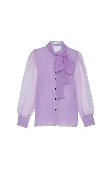 ORGANZA BLOUSE WITH BOW DETAIL