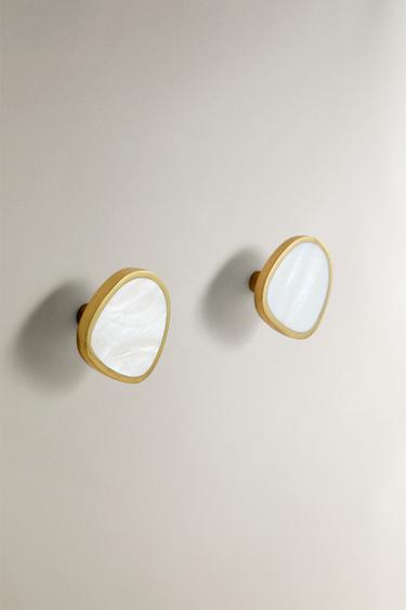LOT DE BOUTONS MEUBLE EN NACRE IRRÉGULIERS (LOT DE 2) - Blanc de Zara - Image 1