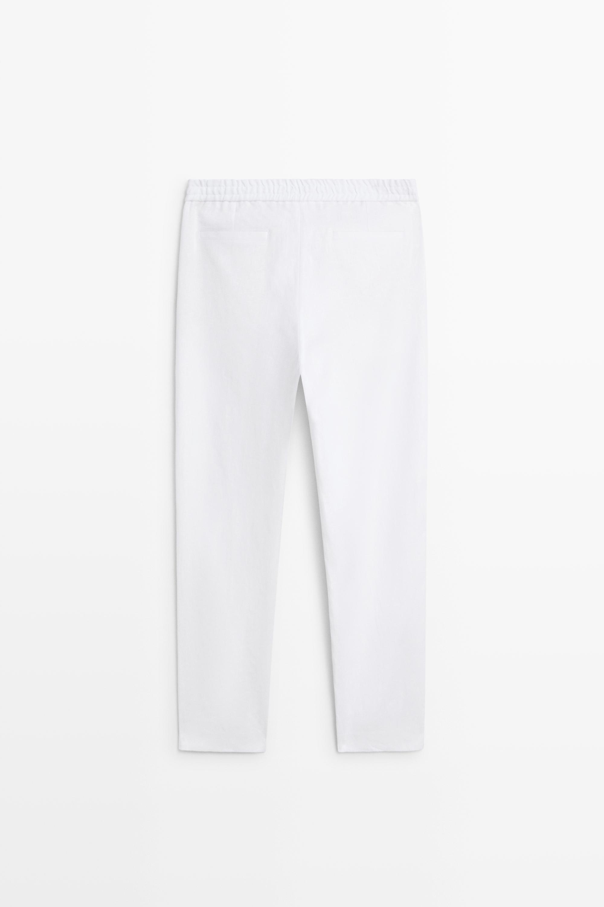 100% linen jogger-fit pants