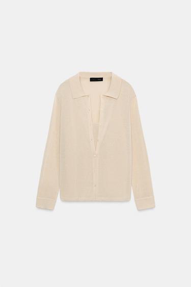 CHAQUETA POLO PUNTO TOP INTERIOR - Beige de Zara