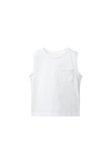 ポケット付き無地TシャツホワイトZaraのポケット付き無地Tシャツ - ホワイト 