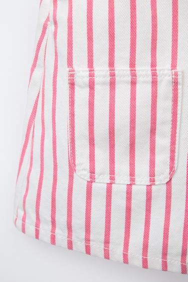 SALOPETTE EN SERGÉ RAYÉ - Rose de Zara - Image 3