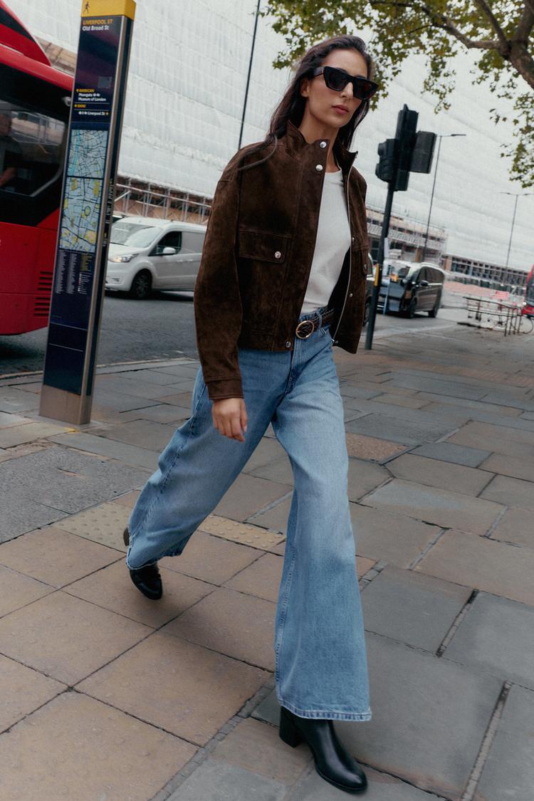 Z1975 HIGH-WAIST WIDE-LEG FULL-LENGTH JEANS WITH BELT Mid-blue