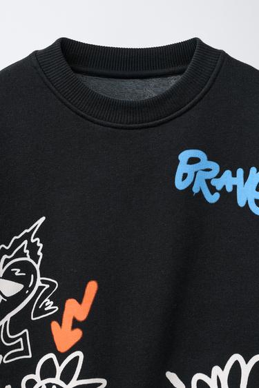 GRAFFITI PRINT SWEATSHIRT - Black by Zara - Image 2