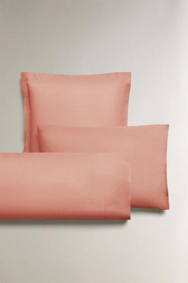 TAIE D’OREILLER PERCALE DE COTON (200 FILS) - Corail de Zara - Image 0