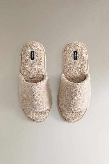 CHAUSSONS OUVERTS TISSU ÉPONGE SALLE DE BAIN - Sable de Zara - Image 3