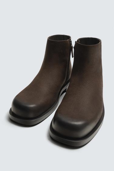 BOTTES EN CUIR - Marron de Zara - Image 1