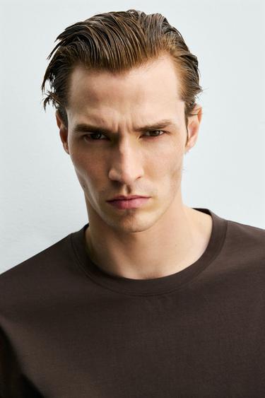 MERCERISED LONG SLEEVE T-SHIRT - Brown by Zara - Image 5