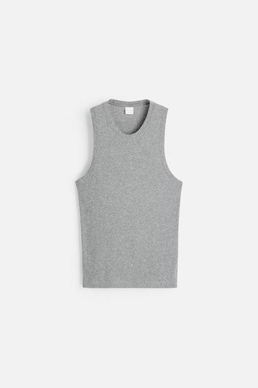 CAMISETA CREPÉ TANK - Gris vigoré de Zara
