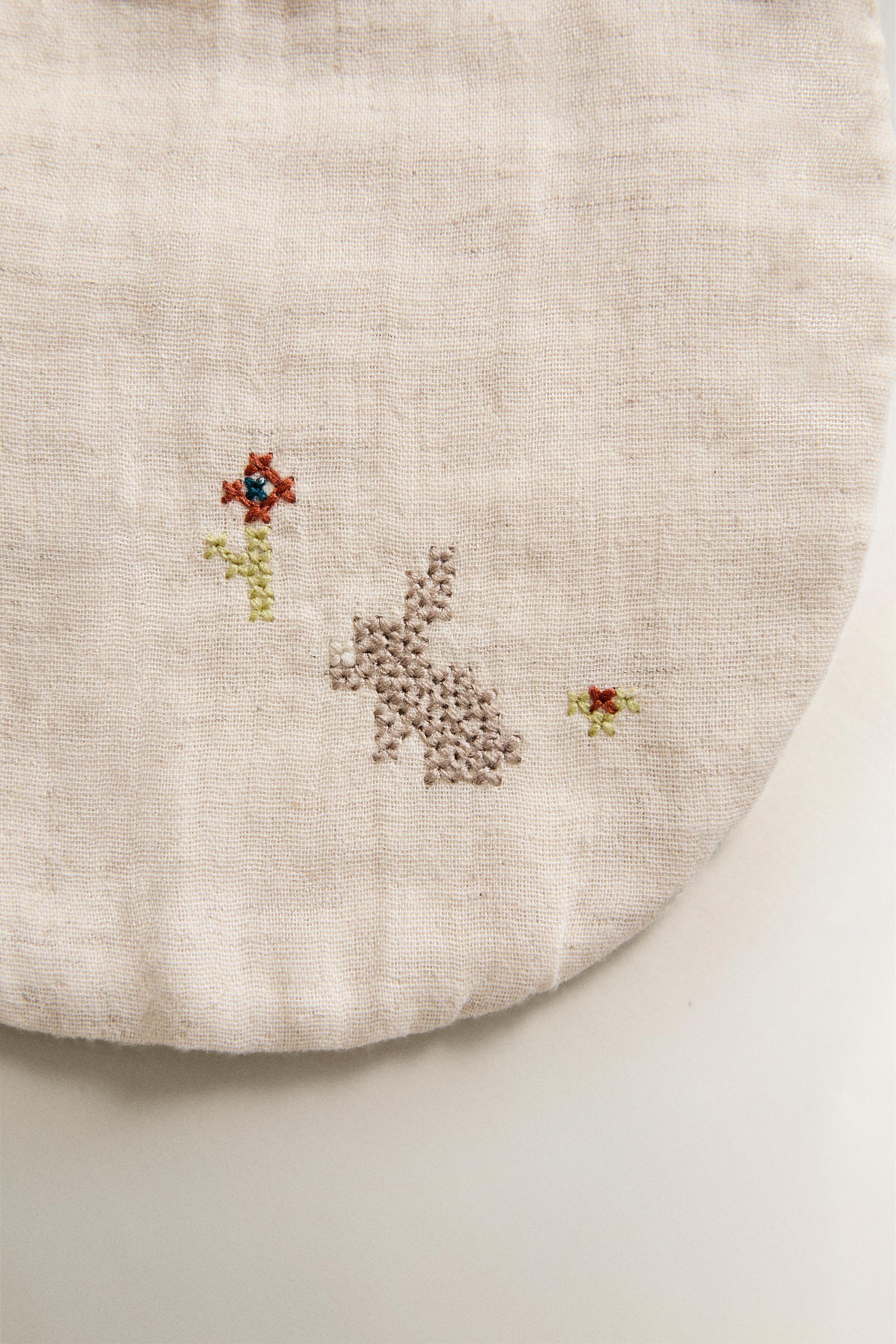 EMBROIDERED CHIFFON BABY BIB
