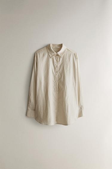 SATIN FINISH SHIRT - Beige by Zara - Image 0
