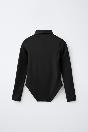 LONG-SLEEVE POLYAMIDE BODYSUIT — Black 2