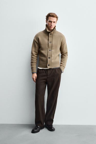 VEST VAN STRUCTUURTRICOT - geelbruin van Zara - Afbeelding 0
