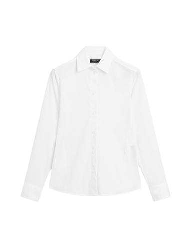 Chemisier stretch en coton mélangé - Blanc de Zara