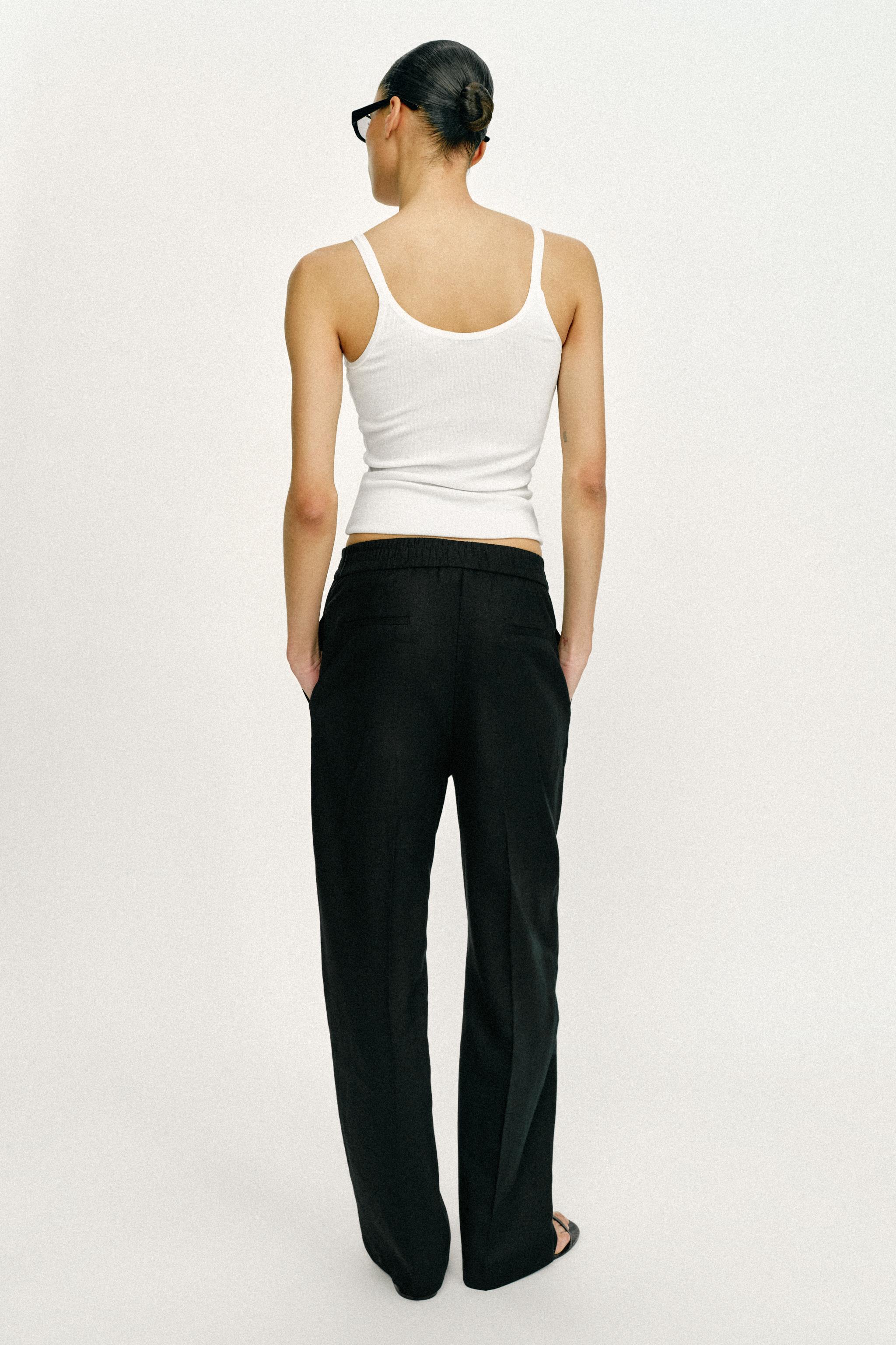LINEN STRAIGHT LEG PANTS